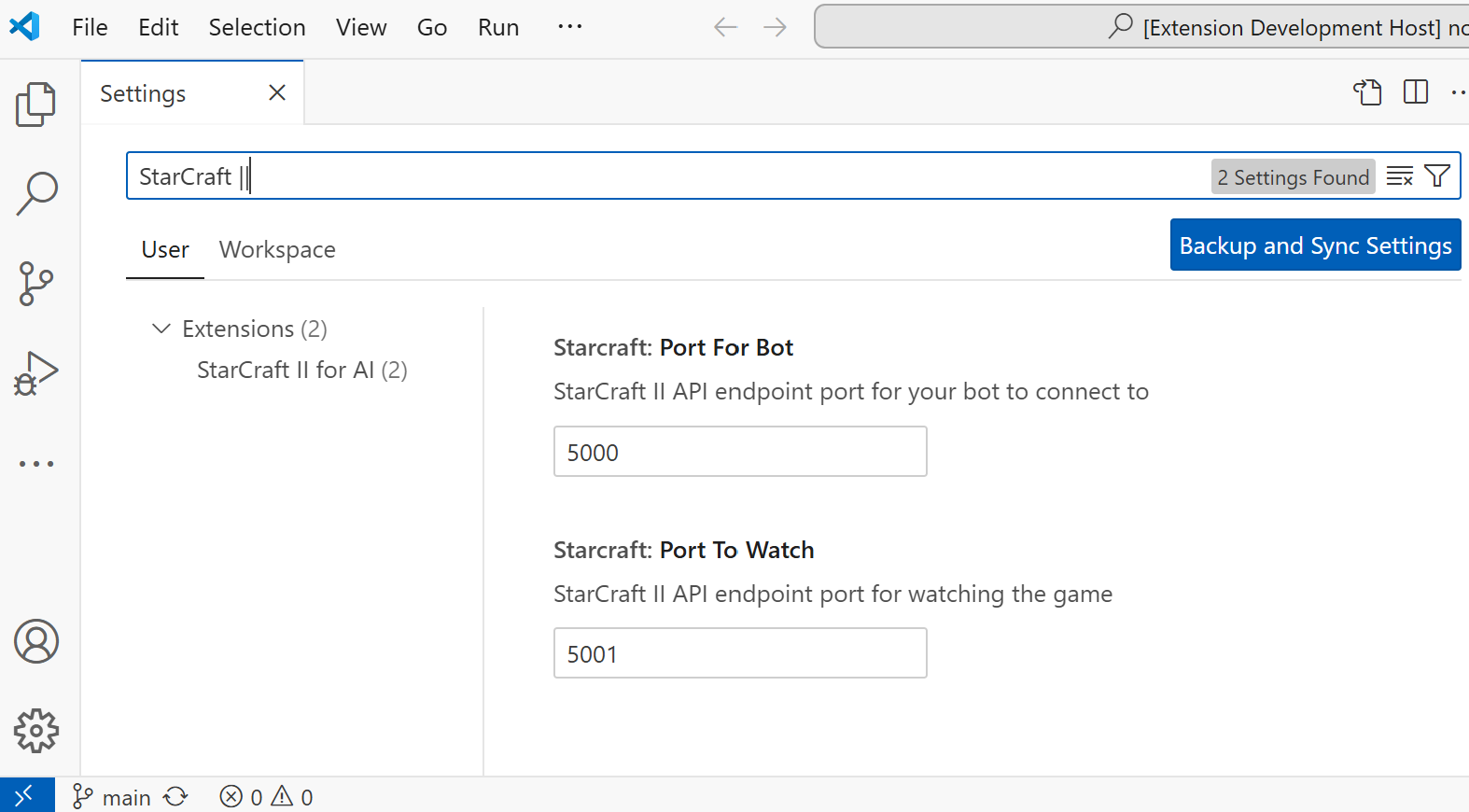 Port settings